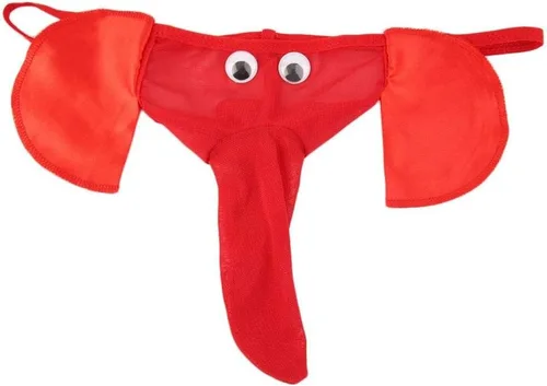 Vista 6 de QINGD's - Lencería para hombre, tanga, espalda en T, ropa interior con estampado de elefante, parte inferior