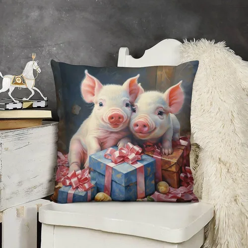 Vista 10 de Almohadas decorativas para cama, diseño de perro de Papá Noel con luces de Navidad, fundas de almohada para sofá para amantes de los perros, funda