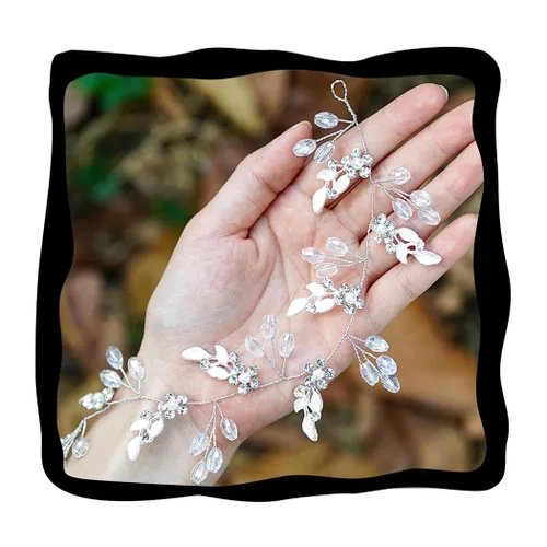 Vista 8 de Unicra Diadema larga con diamantes de imitación de cristal para mujeres y niñas (dorado)