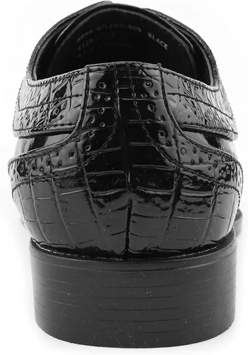 Vista 4 de Bolano Dallas Mens Croco Cap Toe Oxford, cocodrilo Print EEL Skin Trim, Lace Up Estilo original Diseñador zapatos Mens Oxfords