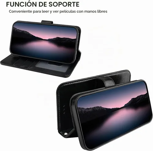 Vista 7 de Bocasal Funda tipo cartera desmontable para iPhone 13 Pro Max con bloqueo RFID, ranuras para tarjetas, soporte de cuero PU premium, soporte Negro