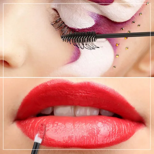 Vista 6 de Tbestmax 200 carretes desechables para rímel y cepillos de labios, aplicador de brillo de labios para extensiones de pestañas de cejas, kits de Negro