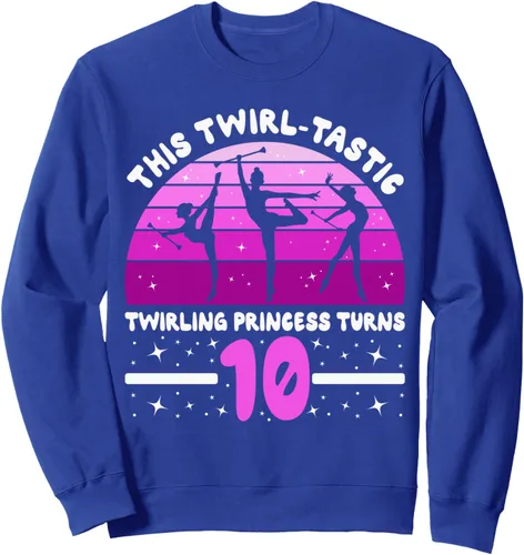 Vista 4 de 10. Birthday 10 Years Girl Baton Twirling Recitals Majorette Sweatshirt