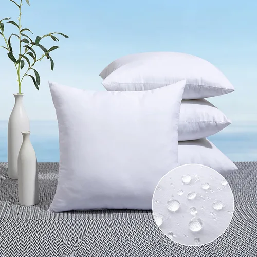 Vista 9 de MIULEE Paquete de 4 rellenos de almohada para exteriores de 12x18 pulgadas, rellenos de almohada decorativos resistentes al agua, relleno
