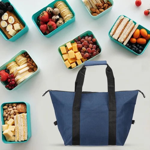 Vista 5 de PATIKIL Bolsa de almuerzo aislada, tela Oxford, impermeable, lonchera térmica portátil, contenedor de alimentos para el trabajo, oficina, picnic al