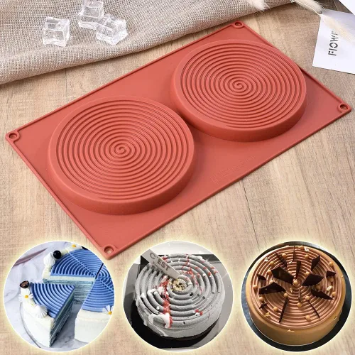 Vista 5 de ionEgg Moldes redondos de silicona, 5.4 pulgadas para tartas de queso, arcoíris y chocolate, paquete de 2