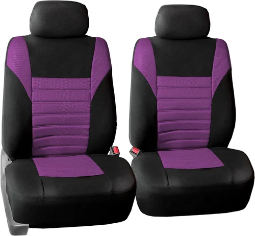 Vista 11 de TLH - Fundas de asiento automotrices de malla de aire 3D, solo para asientos delanteros, compatibles con bolsa de aire, ajuste universal para Gris