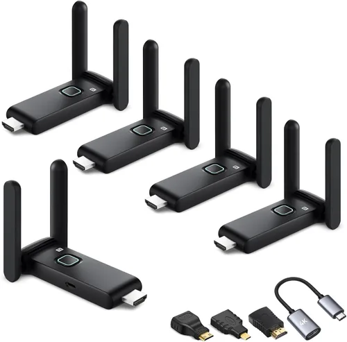 Vista 8 de Transmisor y receptor HDMI inalámbrico 4k, extensor portátil Plug and Play, HDMI inalámbrico soporta 2.4/5GHz, utilizado para transmisión de video