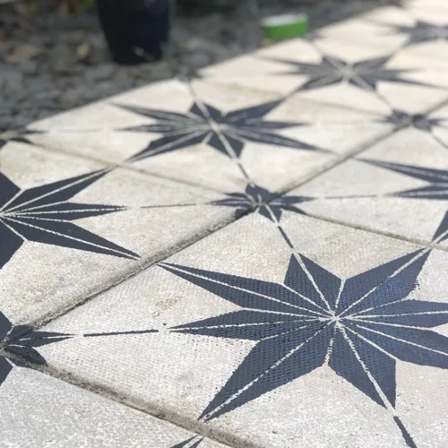 Vista 6 de 4 plantillas de azulejos reutilizables de 8 x 8 pulgadas, plantillas de concreto para patio, plantillas de piso para pintar pisos, plantillas