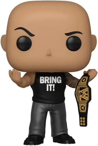 Vista 6 de POP WWE The Rock with Championship Belt Pop! Figura de vinilo – Exclusivo de Entertainment Earth