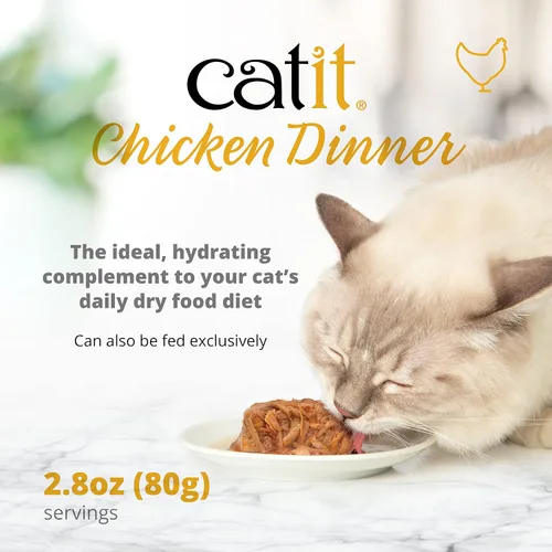 Vista 6 de Catit Cena de pollo con carne de res y calabaza - Alimento húmedo hidratante y saludable para gatos de todas las edades