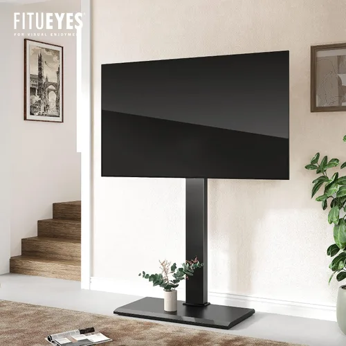 Vista 6 de FITUEYES - Soporte giratorio de suelo para TV, base de hierro, con ménsulas de montaje, para ahorro de espacio; para televisores LCD, LED, OLED