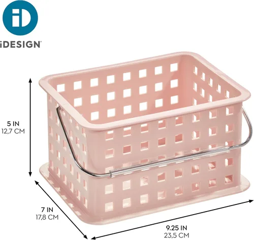 Vista 4 de iDesign - Organizador de ducha pequeño con asa, organizador de ducha portátil para dormitorio o baño, paquete de 3, color rosa