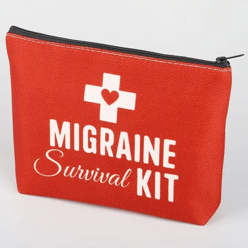 Vista 5 de BWWKTOP Kit de supervivencia de migraña, regalos para guerreros de migraña, bolsas de concienciación sobre migraña, regalos para combatientes