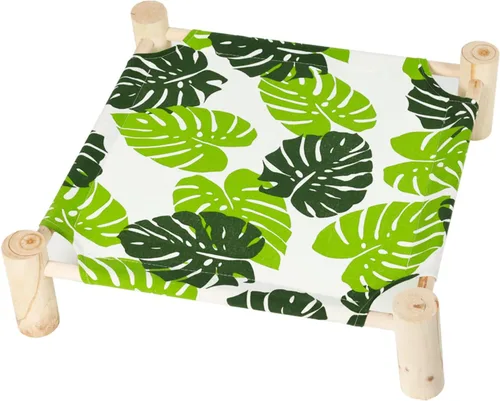 Vista 8 de Patas Lague Hamaca para gatos y perros, cama para perros pequeños, de madera, para gatos, mascotas, conejos, refrigeración, elevada