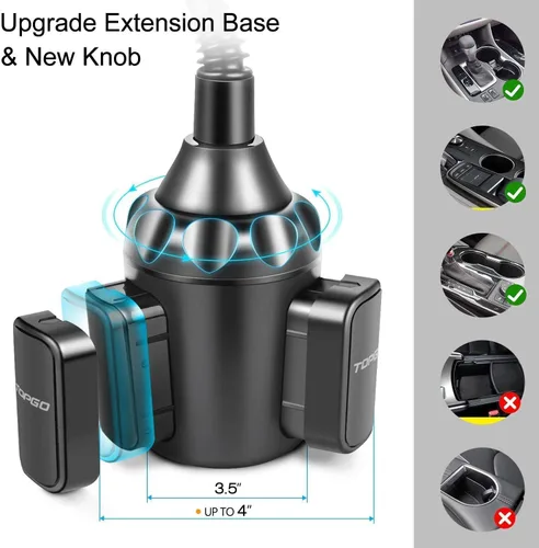 Vista 6 de Soporte de teléfono para portavasos de automóvil, ajustable, compatible con iPhone 14 Pro Max/13/xs/11/8plus/6s/samsung Galaxy S10/S9+/S8 Plus/S7