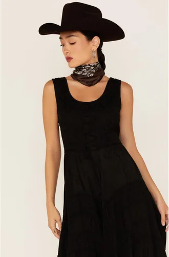Vista 2 de Scully Vestido sin mangas para mujer con cordones frontal de longitud completa gris ceniza HC118