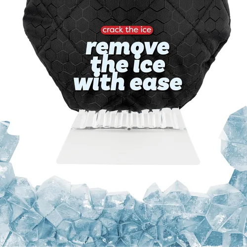 Vista 7 de SCRUBIT Rascador de hielo con guante, raspador de parabrisas de automóvil para hielo y nieve con guante de forro polar, raspa y quita la nieve