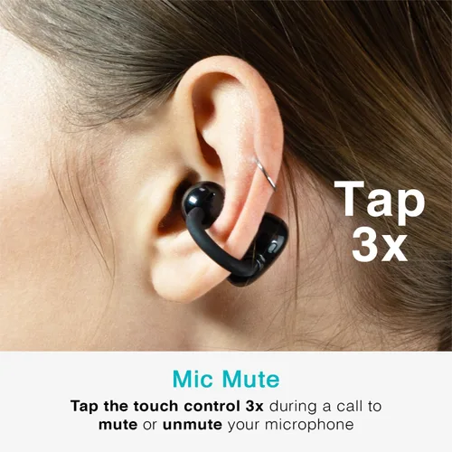 Vista 10 de MEE audio Pebbles Air Open Ear True Wireless - Auriculares Bluetooth 5.3 ligeros con micrófono y reducción de ruido de llamadas para gimnasio