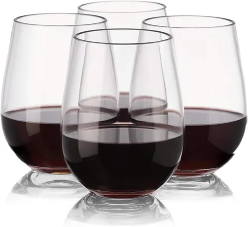 Vista 9 de Smarty Had A Party Copas de vino de plástico sin tallo de 12 onzas, paquete de 64 vasos de vino desechables transparentes para bodas, fiestas