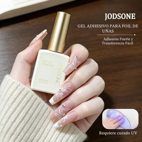 Vista 2 de JODSONE 18mL Nail Foil Glue, HEMA-Free Clear Foil Transfer Gel for Nail Art