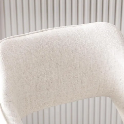 Vista 6 de Kmax Single Swivel Counter Height Bar Stool, Linen Beige