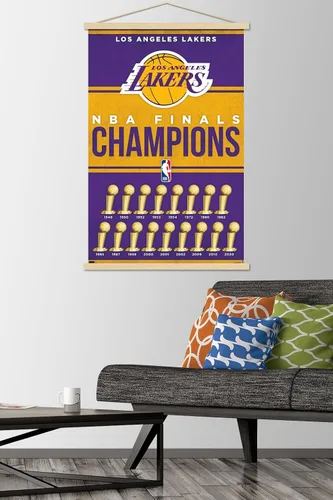 Vista 2 de Trends International NBA Los Angeles Lakers - Póster de pared de Champions 23, 22.37 x 34.00 pulgadas, paquete de impresión premium y colgador