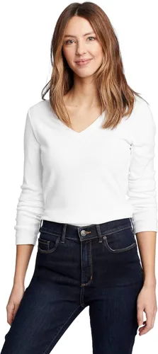 Vista 10 de Eddie Bauer Camiseta de manga larga con cuello en V para mujer Med Htr Gray