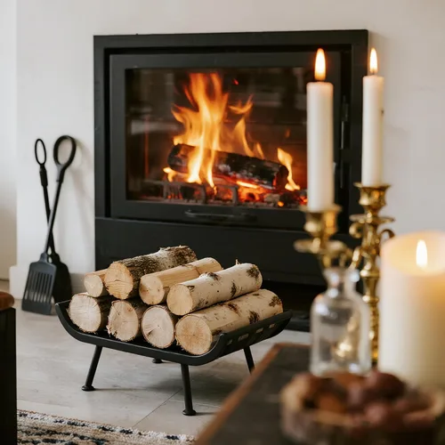 Vista 2 de Sancodee Paquete de 6 troncos de abedul blanco para chimenea - Troncos de árbol de abedul para decoración, leña decorativa para repisa falsa
