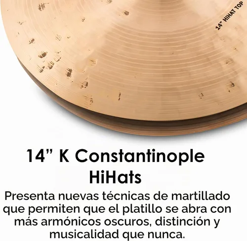 Vista 3 de Zildjian K1070 14" K Constantinopla Hi-Hat Platillos - Par