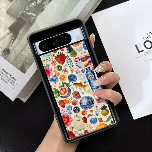 Vista 588 de Compatible con Google Pixel 4A 5G Mobile Case Creative Acrylic Panel trasero Silicona Protección Grip especialmente diseñado para Google Pixel 4A 5G
