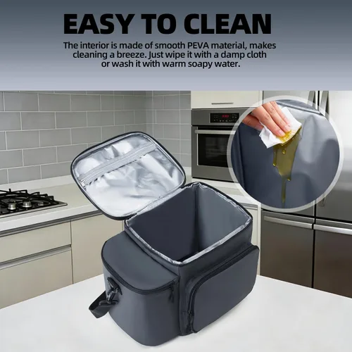 Vista 6 de Estuche de transporte para freidora de aire Ninja Crispi 4QT y contenedores Gris