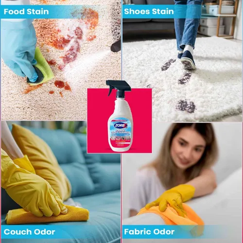 Vista 6 de ZORBX Spray removedor de olores y manchas de alfombras de 24 onzas, complemento perfecto para suministros de limpieza, limpiador de manchas