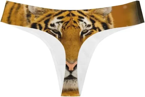 Vista 2 de Dellukee Ropa interior sexy de tanga para mujer, de corte alto, transpirable, elástica, cómoda, calzoncillo