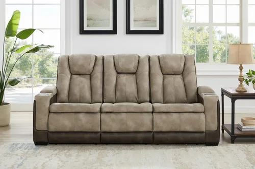 Vista 3 de THSUPER Sofá reclinable de microfibra con alimentación, sofá reclinable para cine en casa con reposacabezas ajustable/luz de lectura/puerto