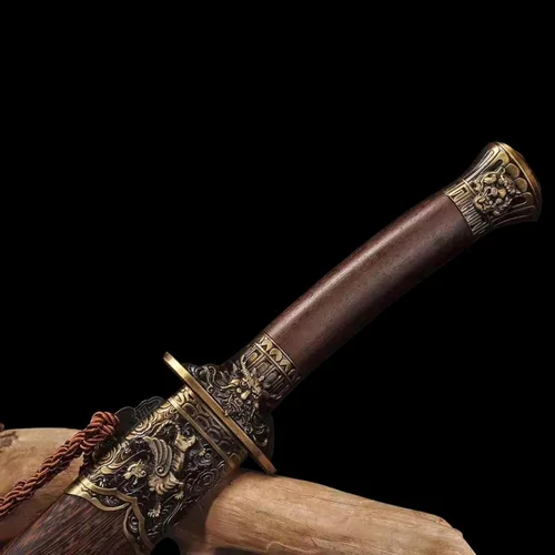 Vista 6 de OYZ Espada Katana, Espada Samurai Japonesa, Katana de acero de alto carbono 1095, hecho a mano, espada china de acero plegado