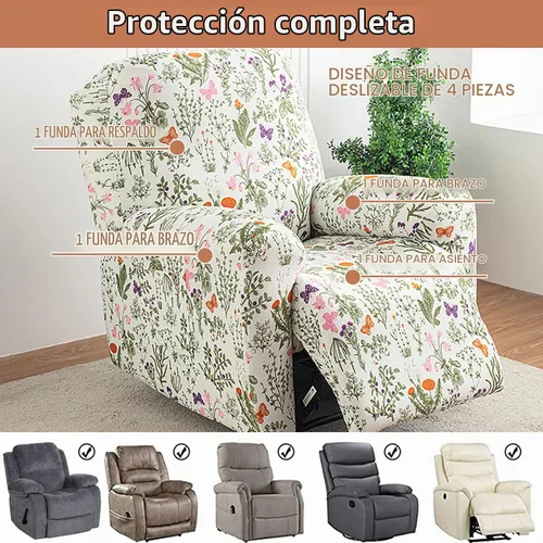 Vista 3 de Fundas para sillas reclinables, fundas reclinables de 4 piezas, fundas para 12 meses
