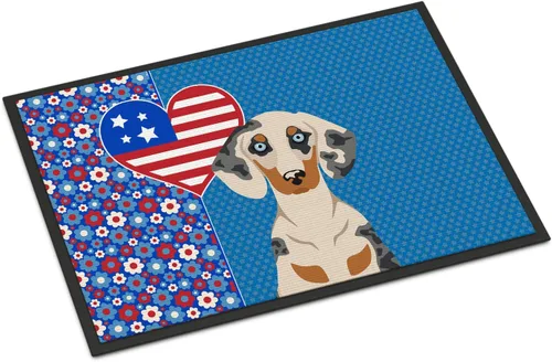 Vista 173 de Caroline's Treasures WDK5119JMAT Airedale Terrier USA - Tapete para interiores o exteriores, 24 x 36 pulgadas, tapete para puerta delantera