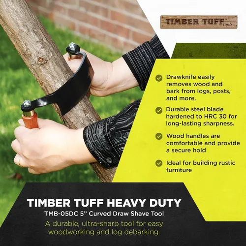 Vista 2 de Timber Tuff TMB-05DC Herramienta para afeitar curveada, 5 pulgadas