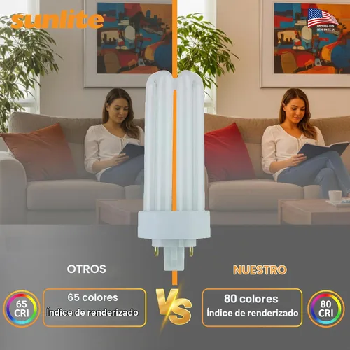 Vista 4 de Sunlite PLT26/E/SP27K foco de luz fluorescente de 4 pines para enchufar, compacto, 26 vatios, PLT26/E/SP27K/10PK, 26watts