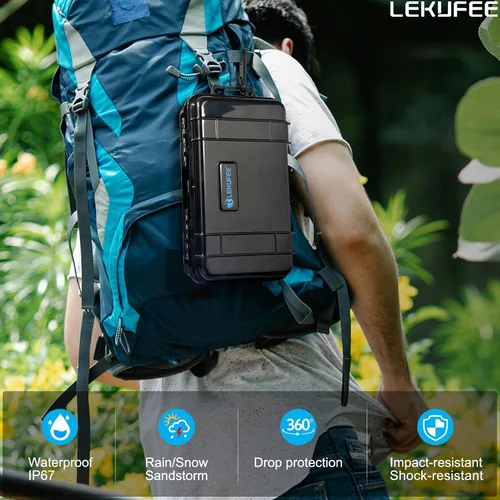 Vista 5 de Lekufee Funda rígida impermeable de viaje para Insta360 GO 3S/3, cámara de acción, cámara de vlogging y accesorios (solo funda)