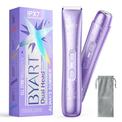 Vista 12 de Maquinillas de afeitar eléctricas para mujer, recortadora de vello corporal y facial 2 en 1, uso húmedo y seco, afeitadora inalámbrica para piernas