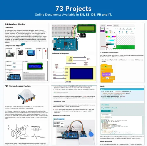 Vista 3 de SunFounder Proyecto El Kit de Inicio de Electrónica Más Completo Compatible con Arduino Mega 2560 R3 Mega328 Nano, Incluye 73 Tutoriales