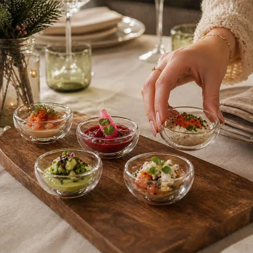 Vista 5 de Restaurantware Forma - Cuencos para salsa de 1 onza, 10 mini cuencos de cristal de doble pared, no se astillan, reutilizables, de vidrio