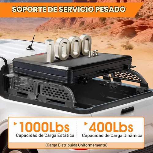 Vista 2 de SYHVU Sistema universal de bastidor de carga para caja de camioneta, resistente para camioneta, apto para Dodge Ram/Ford