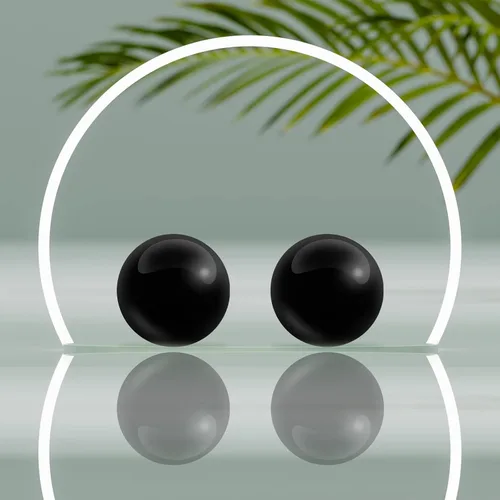 Vista 8 de Coolrunner - Pelotas de mármol negro de 2 pulgadas para la salud china Pelotas de mano para aliviar el estrés para ejercicios de mano