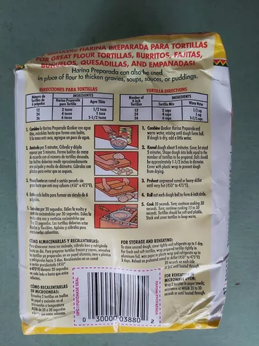 Vista 4 de Quaker, Harina Preparada para Tortillas (harina de tortilla), bolsa de 4 libras (paquete de 2)
