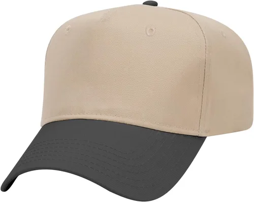 Vista 39 de OTTO Gorra de béisbol de perfil medio con 5 paneles OTTO 31-069 Negro y natural.