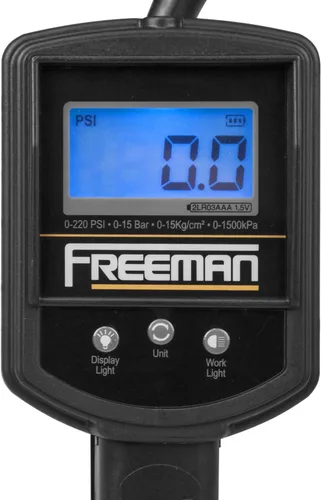 Vista 2 de Freeman Inflador digital de neumáticos con manómetro LCD y luz de trabajo FS2DTI