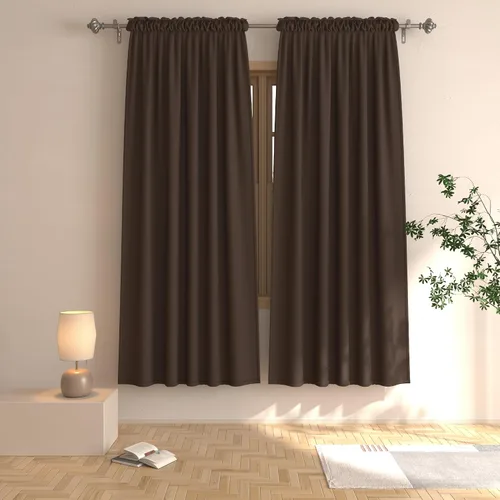 Vista 60 de UPOPO Cortinas beige de 45 pulgadas de largo para oscurecer la habitación, paneles de cortina para ventana, bolsillo para cortinero, cortinas